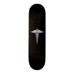 Skateboard Le chrome aiment le symbole Médicale de caducée