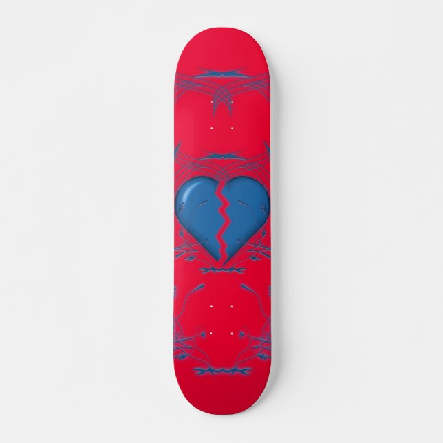 Skateboard Le coeur brisé/planche à roulettes tribale (rouge (Devant)