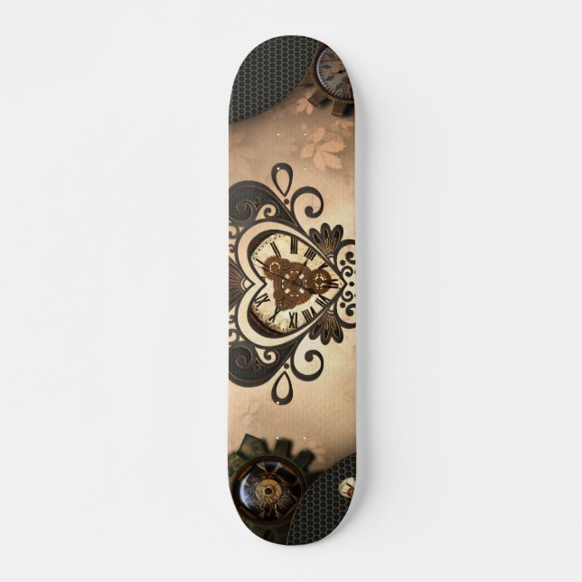 Skateboard Le coeur du steampunk (Devant)