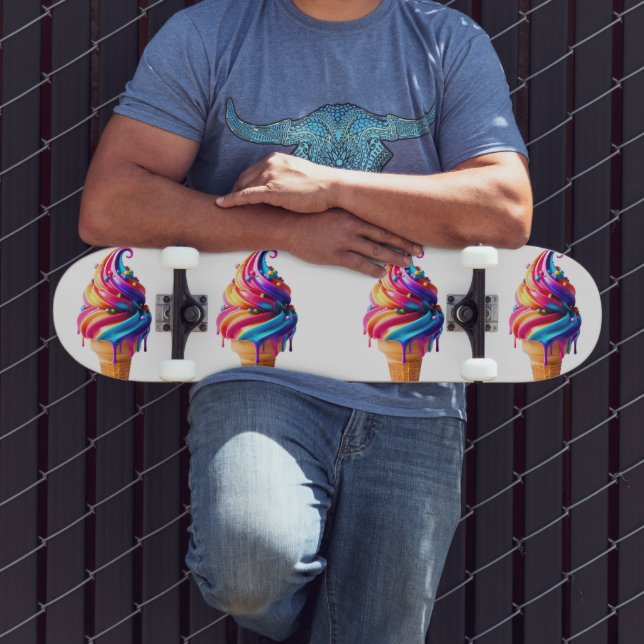 Skateboard Le cône de glace classique vibrant de SlipperyJoe' (Extérieur 3)