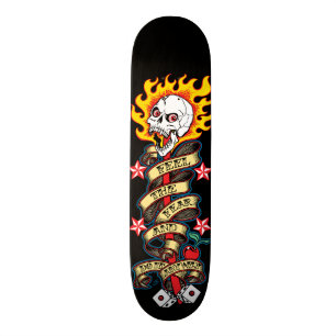 Skateboard Le crâne flammé craint
