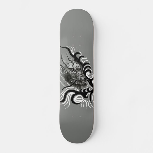 Skateboard Le dragon chinois à la toiture de tatouage (Recto)