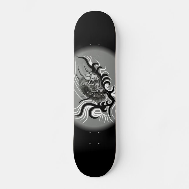 Skateboard Le dragon chinois à la toiture de tatouage (Recto)