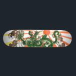 Skateboard Le dragon et le soleil levant<br><div class="desc">Dragon vert</div>