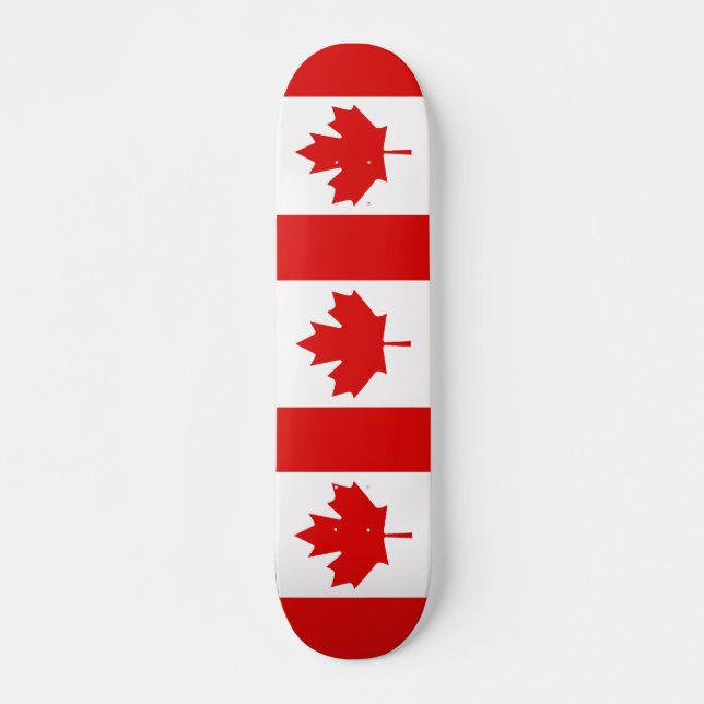 Skateboard Le drapeau de la Feuille d'érable du Canada (Devant)