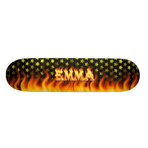 Skateboard Le feu de planche à roulettes d'Emma et conceptio