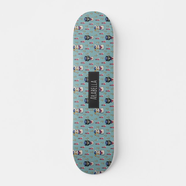 Skateboard Le motif nautique | de chat et de chien ajoutent (Devant)