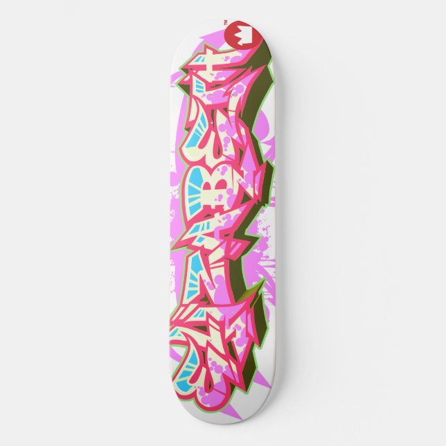 Skateboard Le nom Elizabeth dans les graffitis (Recto)