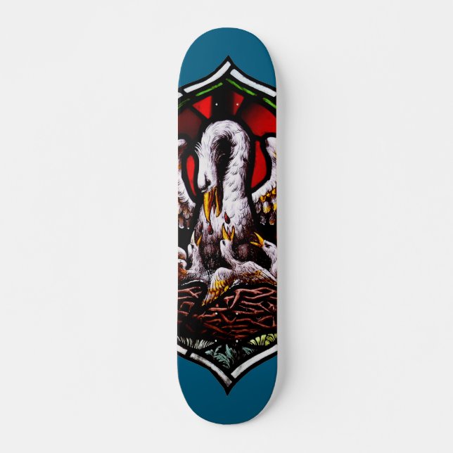 Skateboard Le pélican comme symbole chrétien (Devant)