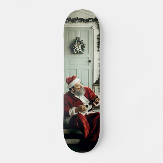 Skateboard Le Père Noël joue de la musique (Recto)