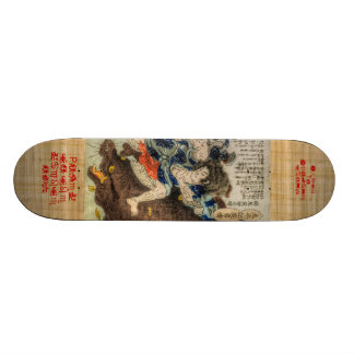 Skateboard Le samouraï combat la bête mythologique