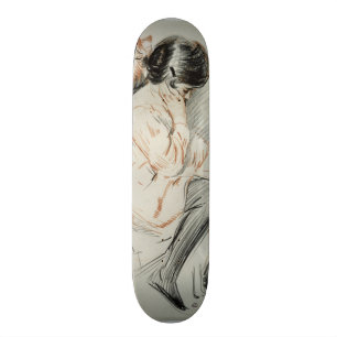 Skateboard Lecture de Paulette se reposant sur son chien de