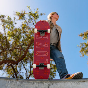 Skateboard Les Coeurs rouges de Valentine sur l'amour rouge