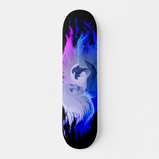Skateboard Les dauphins au clair de lune (Devant)
