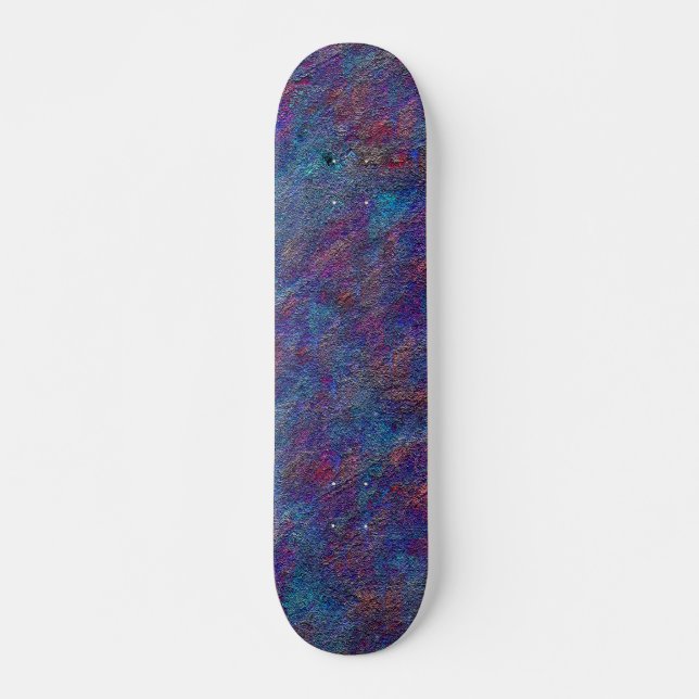Skateboard Les éclaboussures de peinture cyan et rouge (Devant)