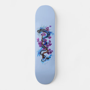 Skateboard Les fleurs violettes du Dragon Bleu
