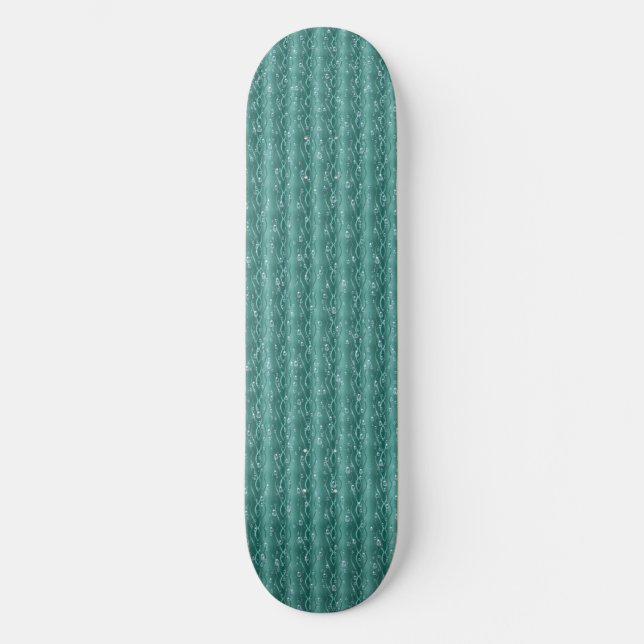 Skateboard Les gouttes de pluie sur le métal vert (Recto)