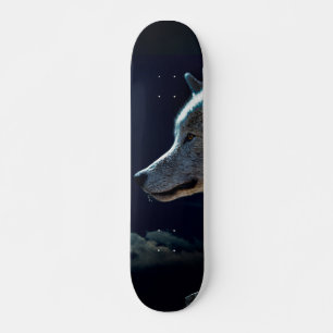 Skateboard Les loups et la lune folle