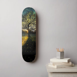 Skateboard Les lucioles magiques paysage onirique