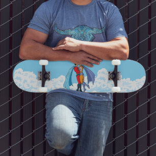 Skateboard Les personnages de Slipperyjoe's deux super-héros 