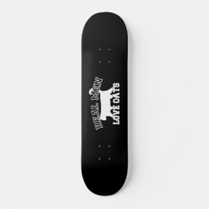 Skateboard Les vrais hommes aiment les chats Silhouette