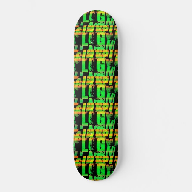 Skateboard Lettres néons et chiffres (Recto)