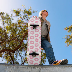Skateboard Lèvres Roses, Motif De Lèvres, Rouge Rose, Baiser