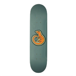 Skateboard Lézard orange de longue queue avec des taches
