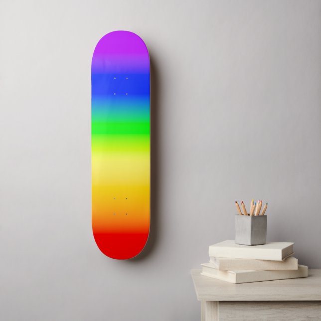 Skateboard LGBT Rainbow Pride Ombre Gradient Stripes (Art mural)
