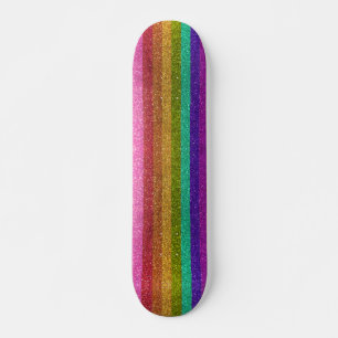 Skateboard LGBTQIA Fierté Drapeau Parties scintillant arc-en-