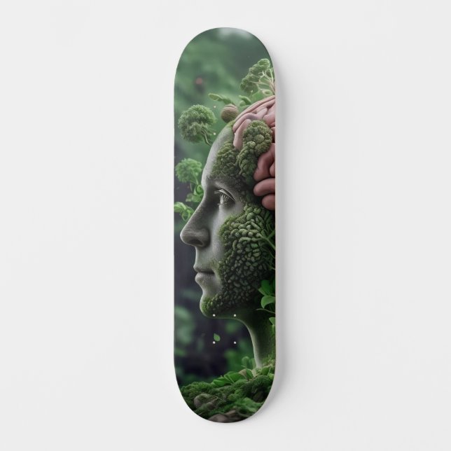 Skateboard L'homme est la nature - Humanité Environnement bio (Recto)