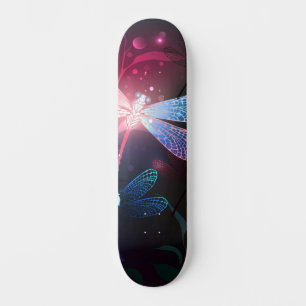 Skateboard libellule rouge brillante