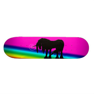 Skateboard Licorne d'arc-en-ciel