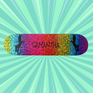 Skateboard Licorne Pailletée