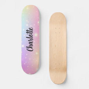 Skateboard Licornes Arc-en-ciel ciel Personnalisé