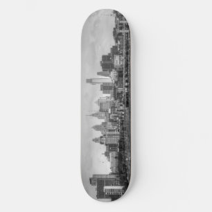 Skateboard Ligne d'horizon Philadelphie en noir et blanc