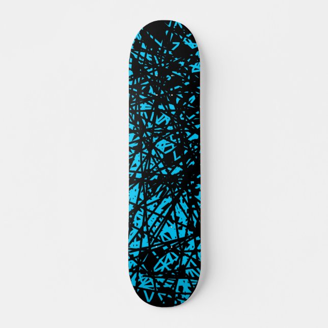Skateboard Lignes Abstraites - Ciel bleu (Devant)