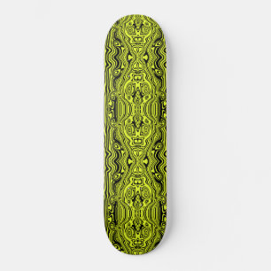 Skateboard Lignes Abstraites en noir et néon vert - personnal