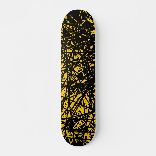 Skateboard Lignes Abstraites - orange (Devant)