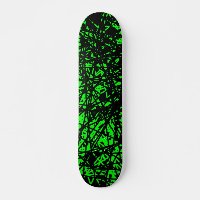 Skateboard Lignes Abstraites - Vert (Devant)