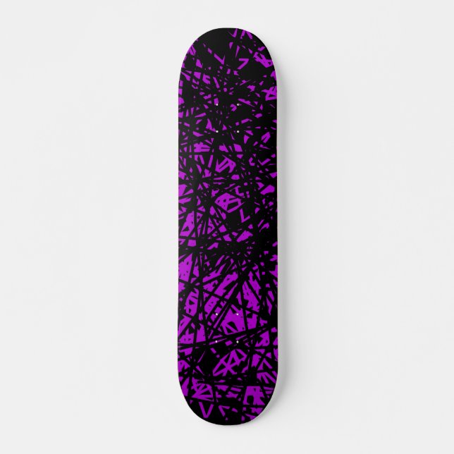 Skateboard Lignes Abstraites - Violet (Devant)