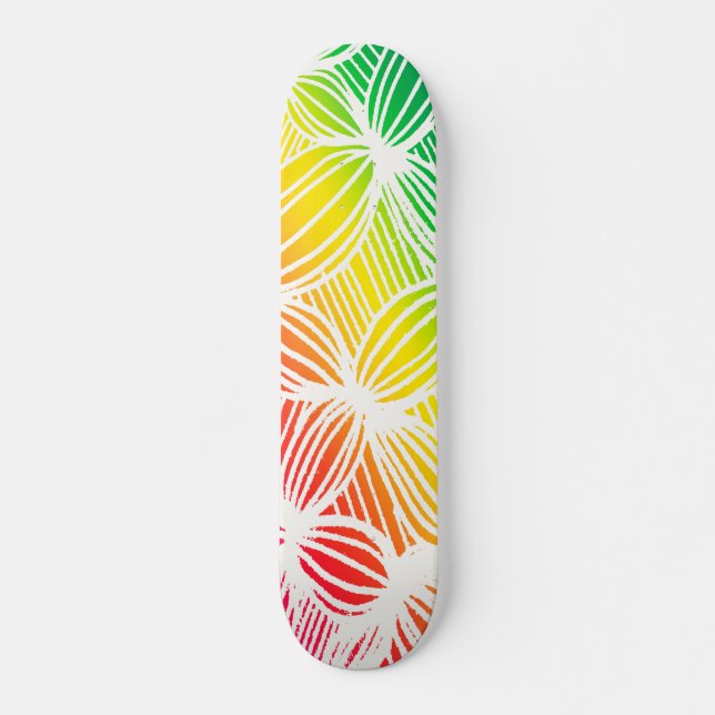 Skateboard Lignes arc-en-ciel courbes (Devant)