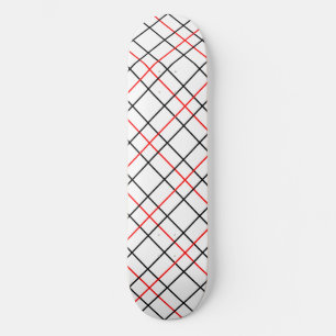 Skateboard Lignes de grille noire rouge Conception de plis