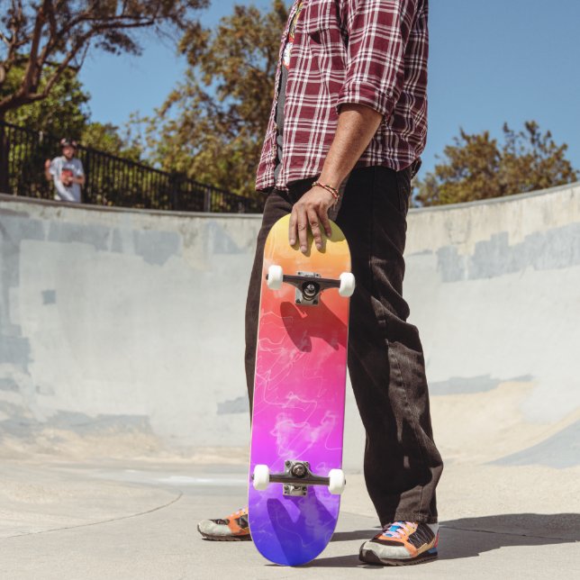 Skateboard Lignes de lumière électrique dégradé abstrait. (Extérieur 2)