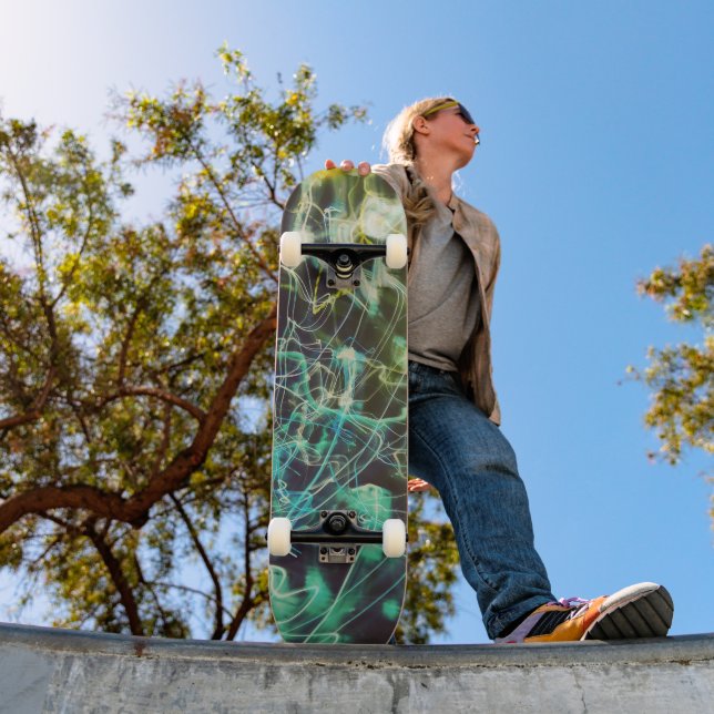 Skateboard Lignes de lumière électrique dégradé abstrait. (Extérieur 1)