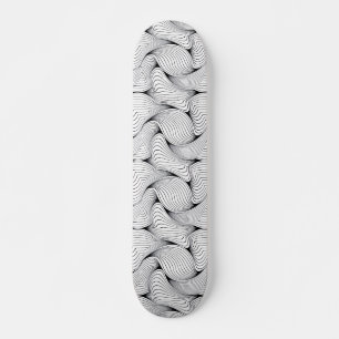 Skateboard Lignes entrelacées noir et blanc uniques