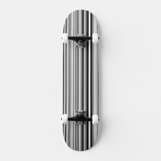 Skateboard Lignes noires et blanches (Recto)