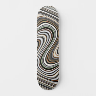 Skateboard Lignes ondulées Brown clair/beige/bleu turquoise