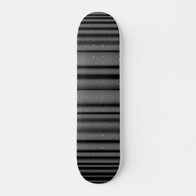 Skateboard Lignes Vastes Noires - En Blanc (Devant)