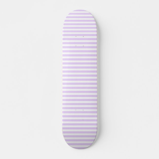 Skateboard Lilac violet et blanc bonbons rayures (Devant)